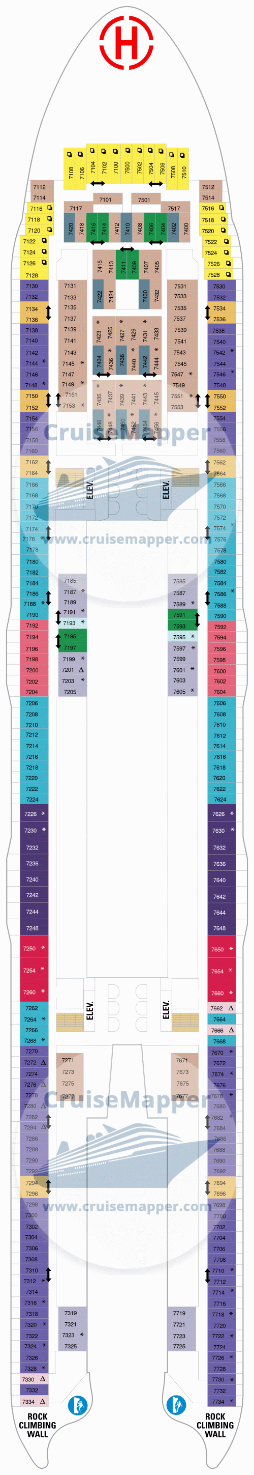 Схема палубы 7 Symphony of the Seas