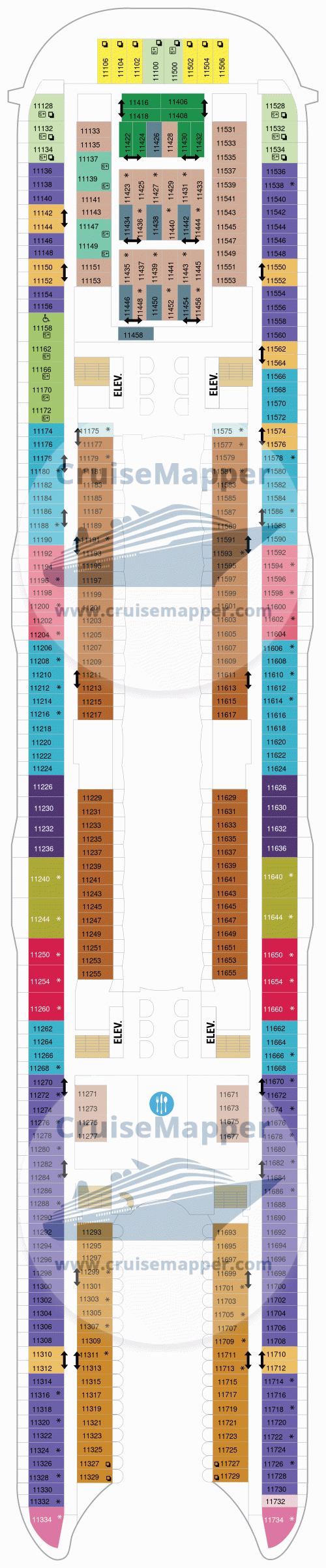 Схема палубы 11 Symphony of the Seas