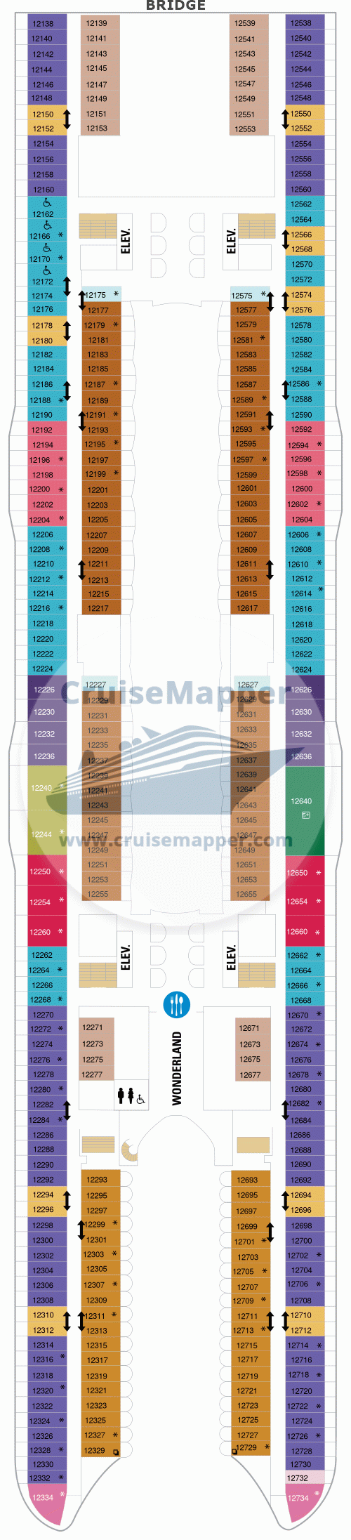 Схема палубы 12 Symphony of the Seas
