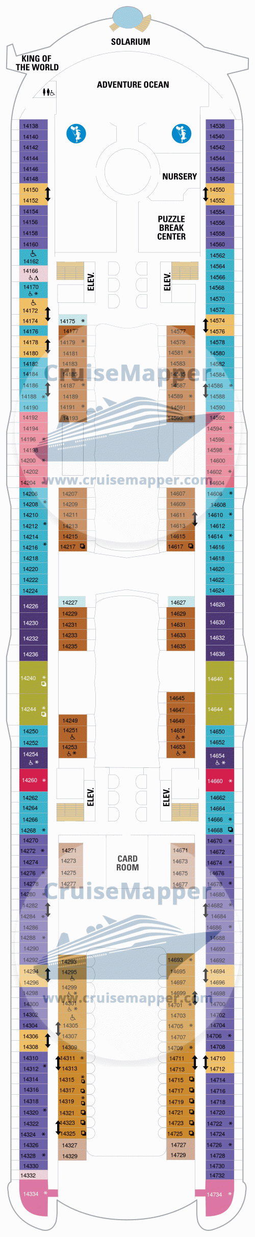 Схема палубы 14 Symphony of the Seas